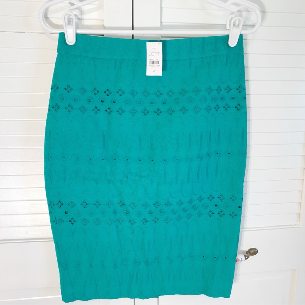 Loft Emerald Green Pencil Skirt